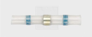Lötstoßverbinder mit thermoplastischem Ring 2 - 4 mm², blau