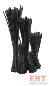 Kabelbänder 7,6 x 370 schwarz (100 Stück)