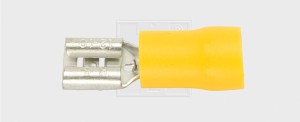 Flachsteckhülse 6,3 / 4,0-6,0mm², gelb, halbisoliert